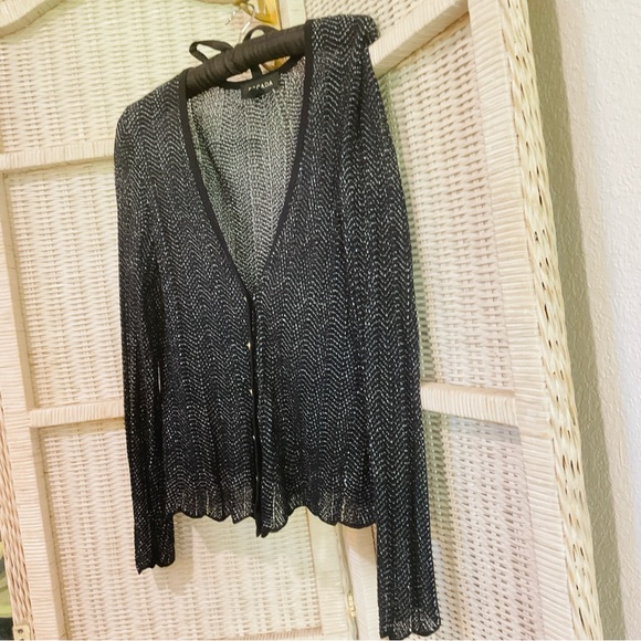 Escada Navy Blue Knit Button Front Cardigan- Size 38/M - Picture 8 of 10